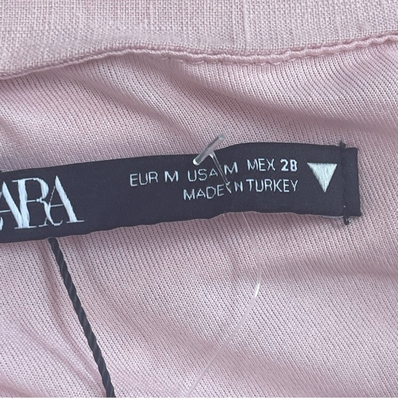 ZARA TWISTED ASYMMETRIC Linen Blend Pink Top Bloggers Fave Sz Medium - Picture 10 of 16